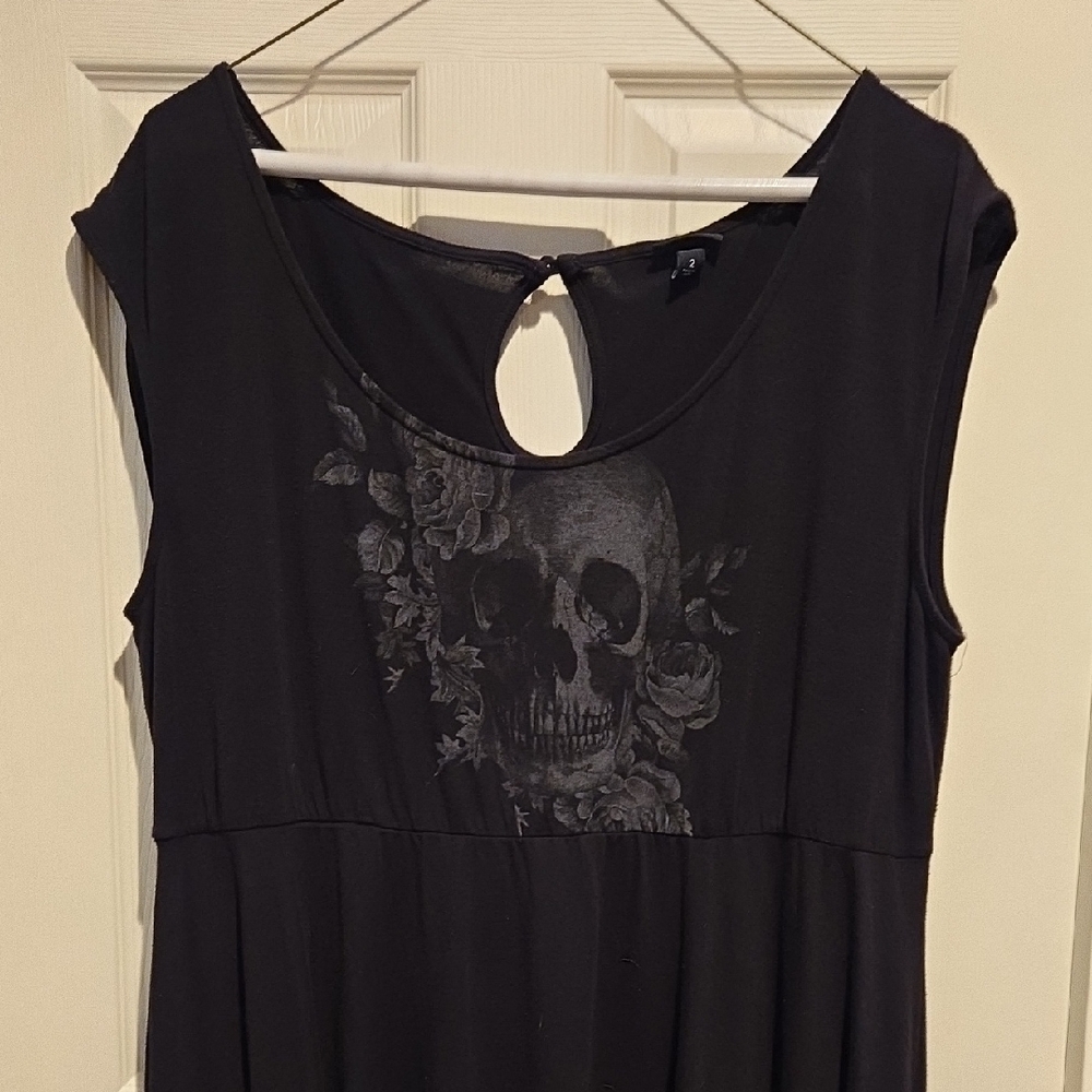 Black Skull Print Dress